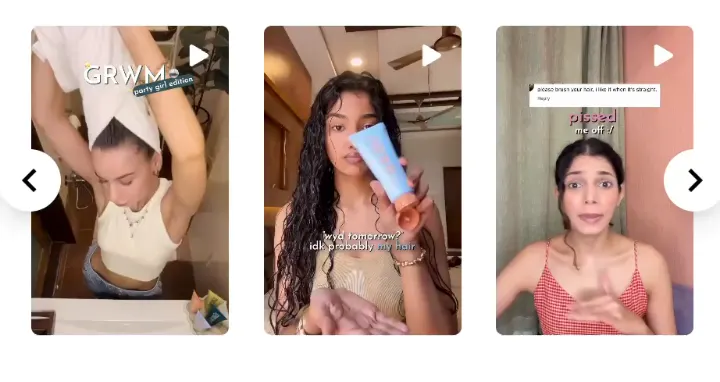 Reel carousel of customer hair-care videos live on fixmycurls.com