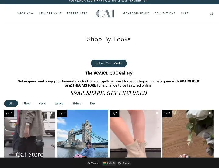 Shop-by-looks UGC gallery live on thecaistore.com