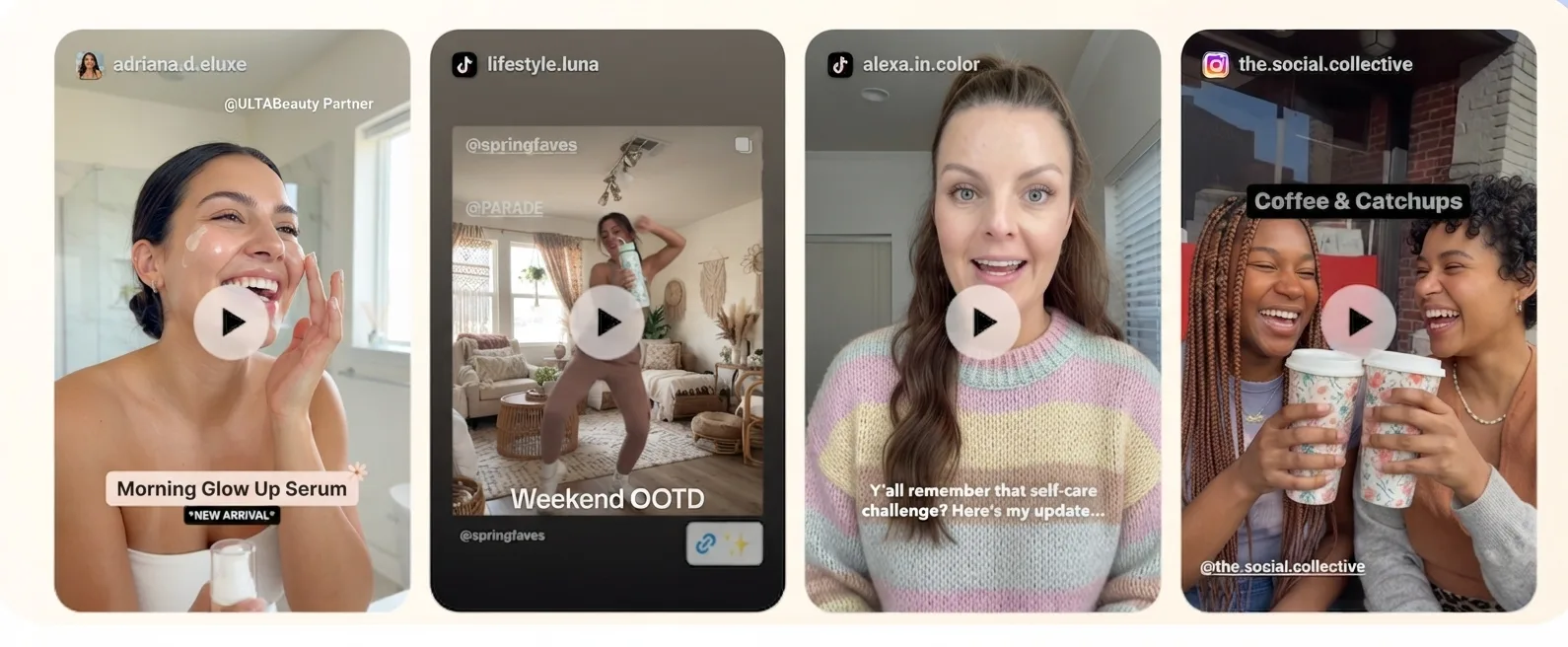 UGC video feed preview